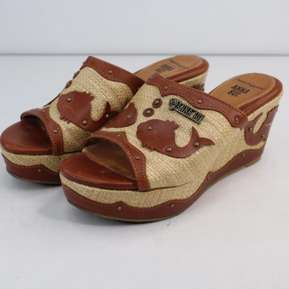 Hush Puppies by Anna Sui Kissing Fish Wedges Heels - Picture 3 of 8